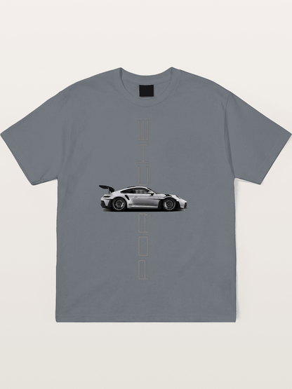 Porsche 911 Vertical Text Design Cotton T-shirt