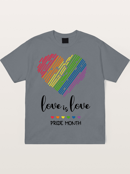 Pride Month Rainbow Heart Cotton T-shirt