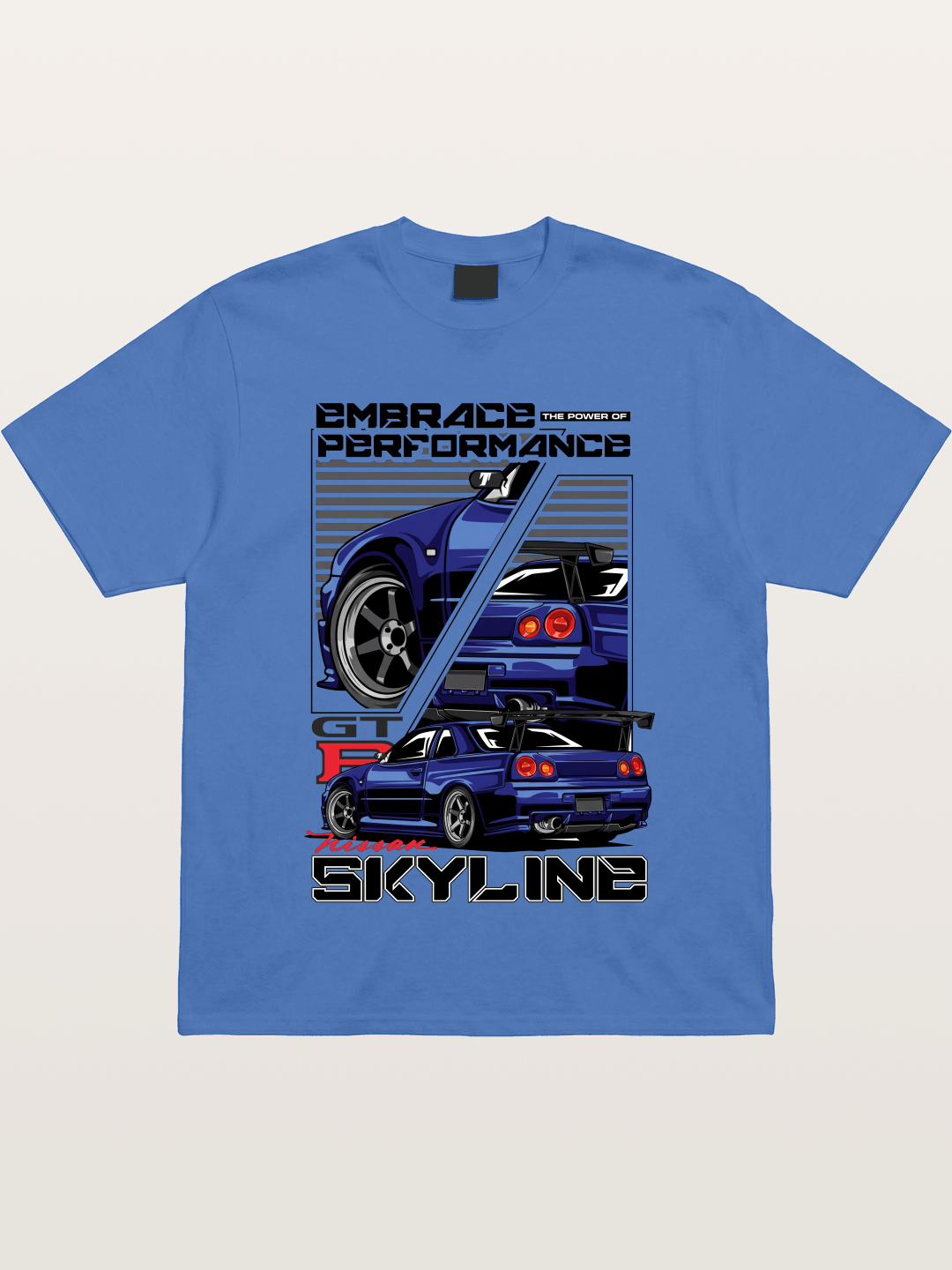 Nissan Skyline GT-R R34 Split View Gildan T-shirt