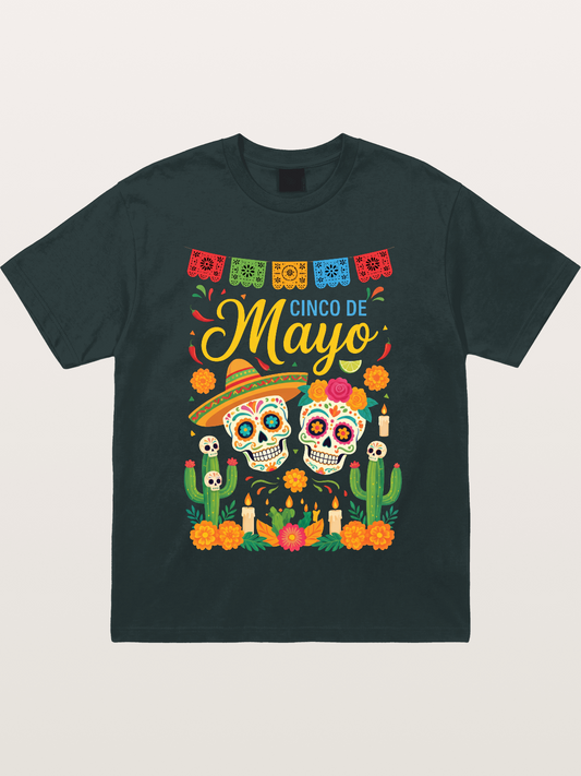 Cinco de Mayo Sugar Skull Fiesta Gildan T-shirt