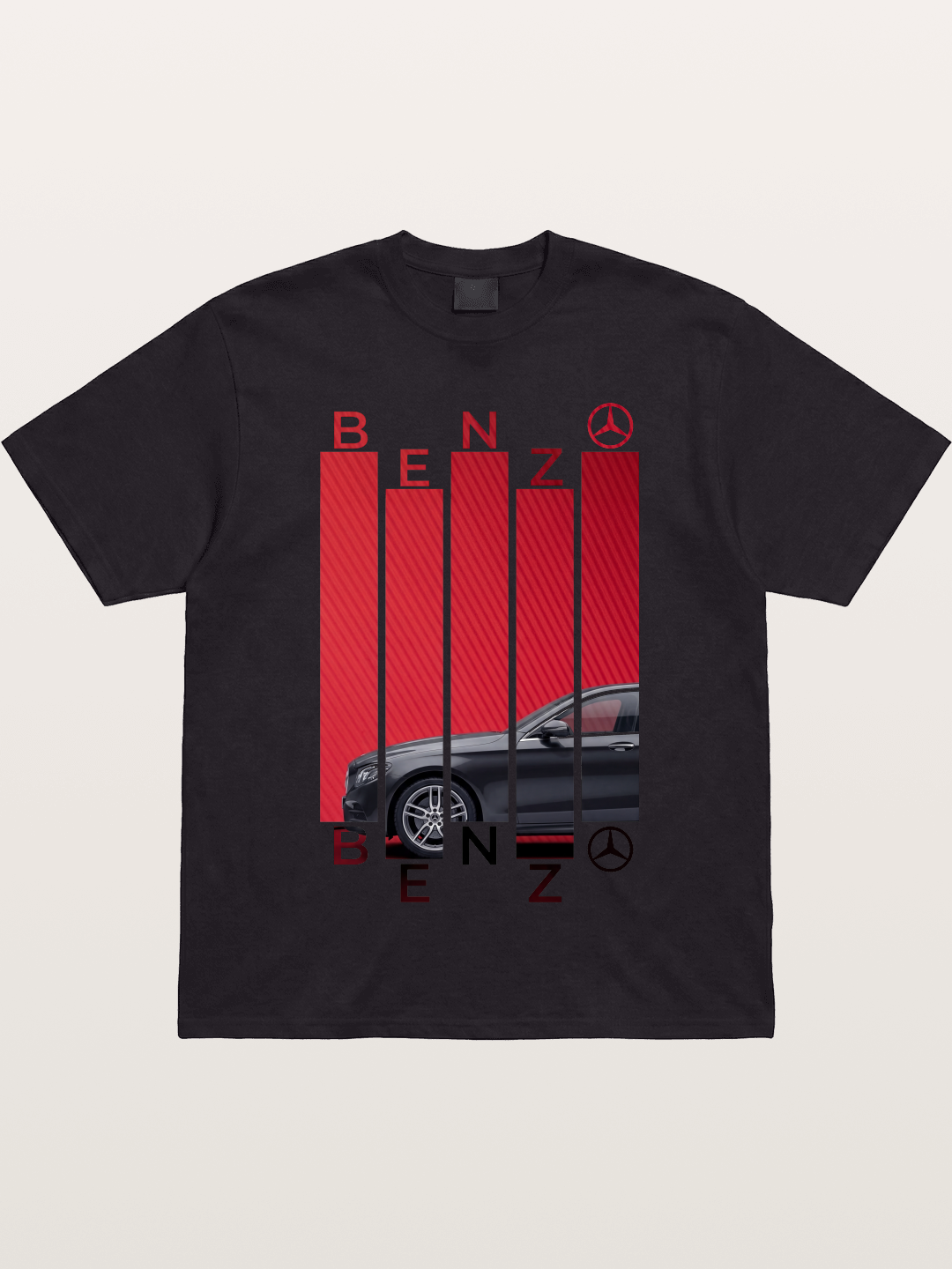 Benz Barcode Style Print Gildan T-shirt