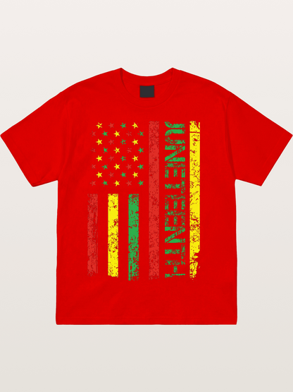 Juneteenth Stars and Stripes Design Cotton T-shirt