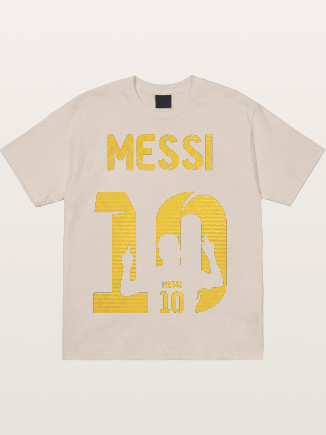 Messi No.10 Gold Silhouette Cotton T-shirt