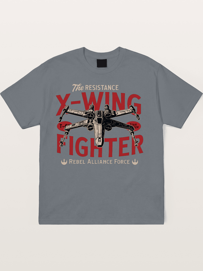 Resistance X-Wing Fighter Retro Design Cotton T-shirt