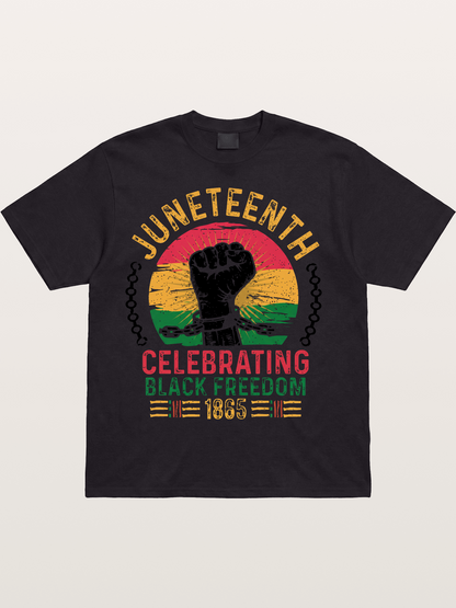 Juneteenth Black Freedom Fist Cotton T-shirt