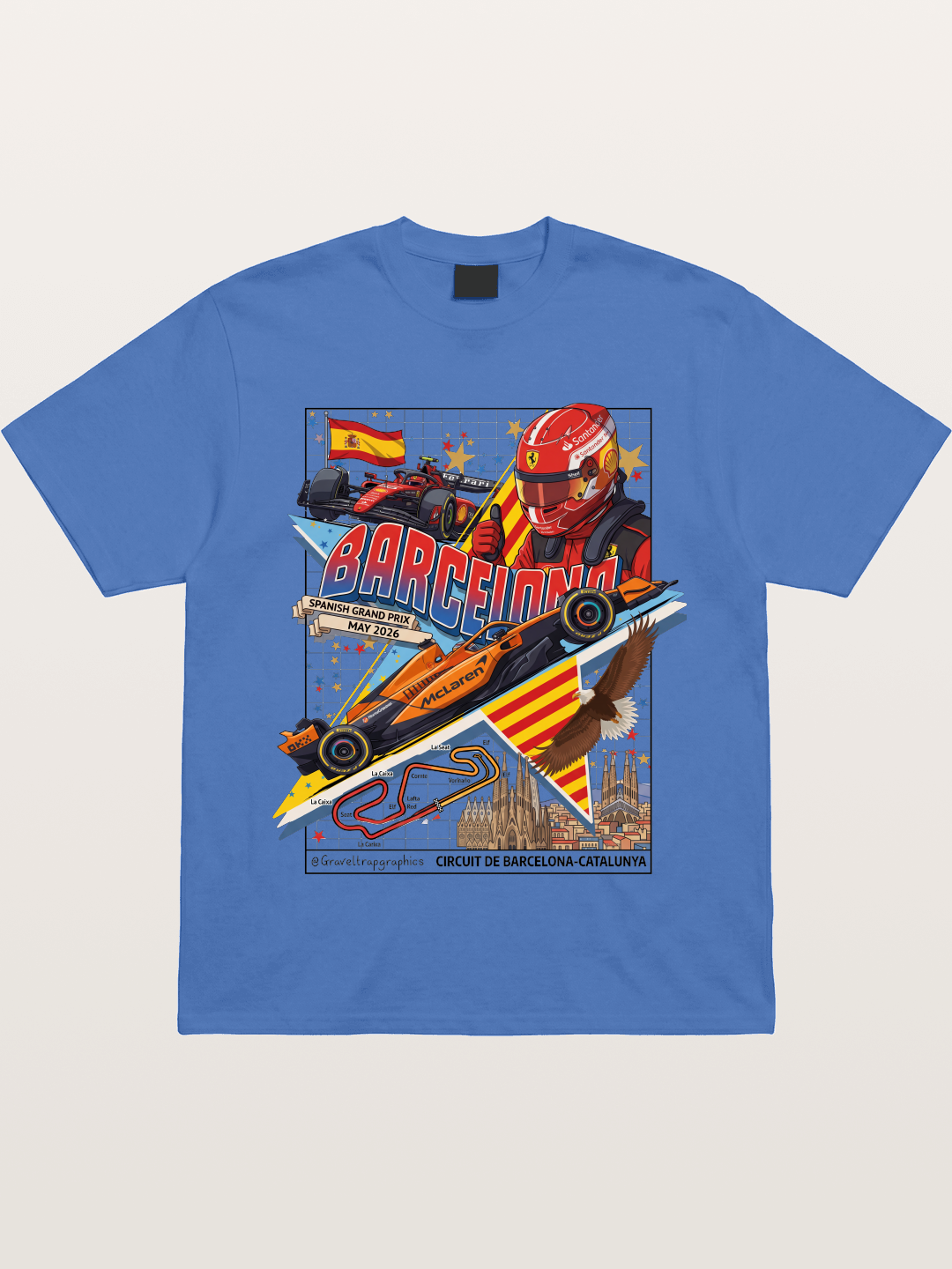 Barcelona GP Spanish Landmark Collage Gildan T-shirt