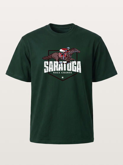 Saratoga Jockey And Horse Illustration Gildan T-shirt