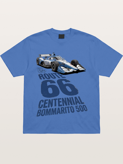 Blue IndyCar Route66 Print Gildan T-shirt