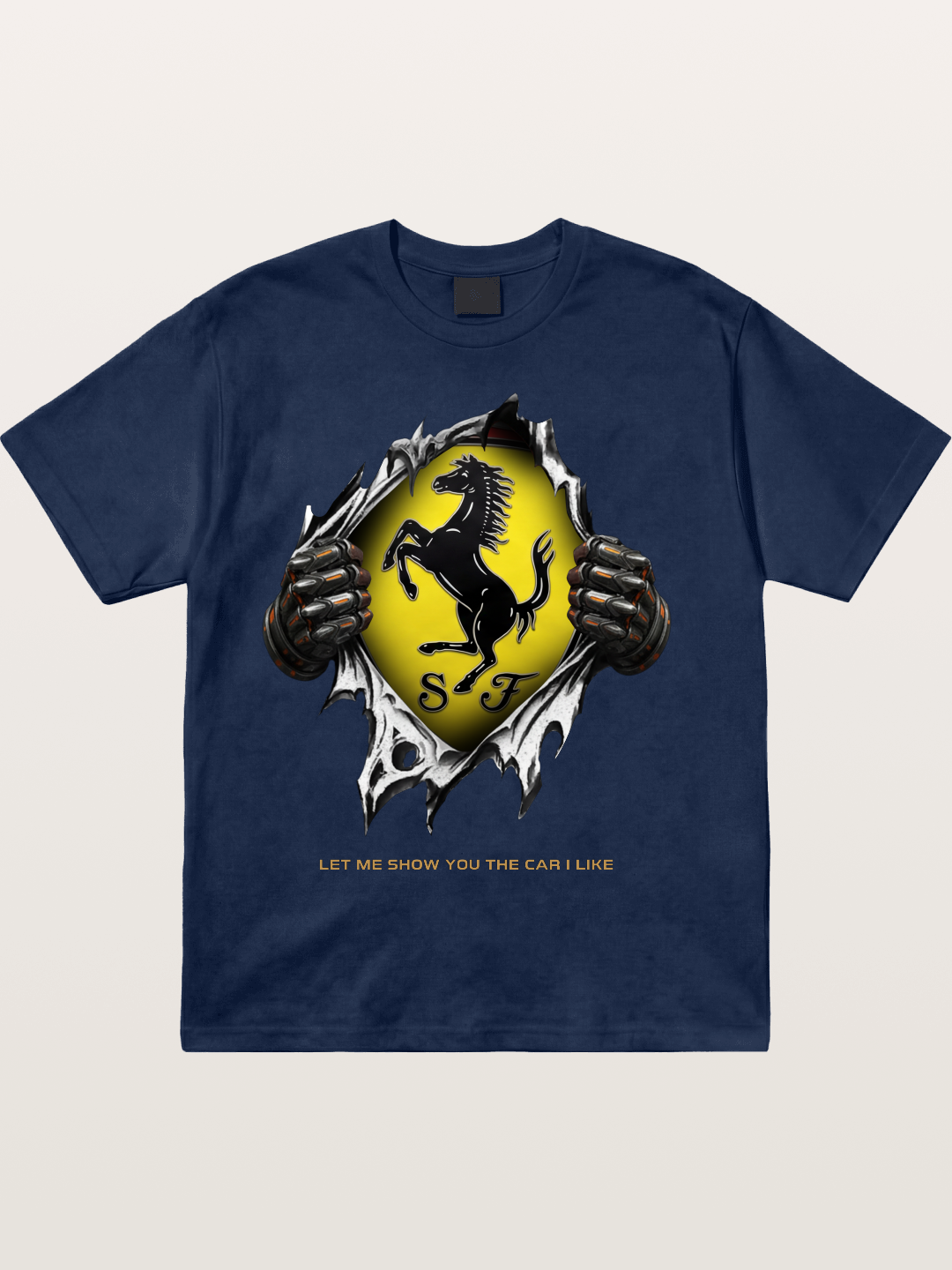 Ferrari Prancing Horse Tear Through Cotton T-shirt