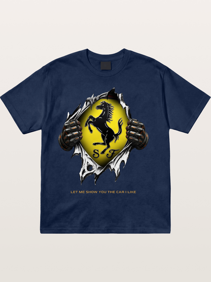 Ferrari Prancing Horse Tear Through Cotton T-shirt