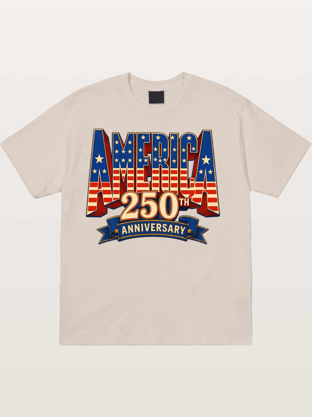 America 250th 3D Lettering Cotton T-shirt