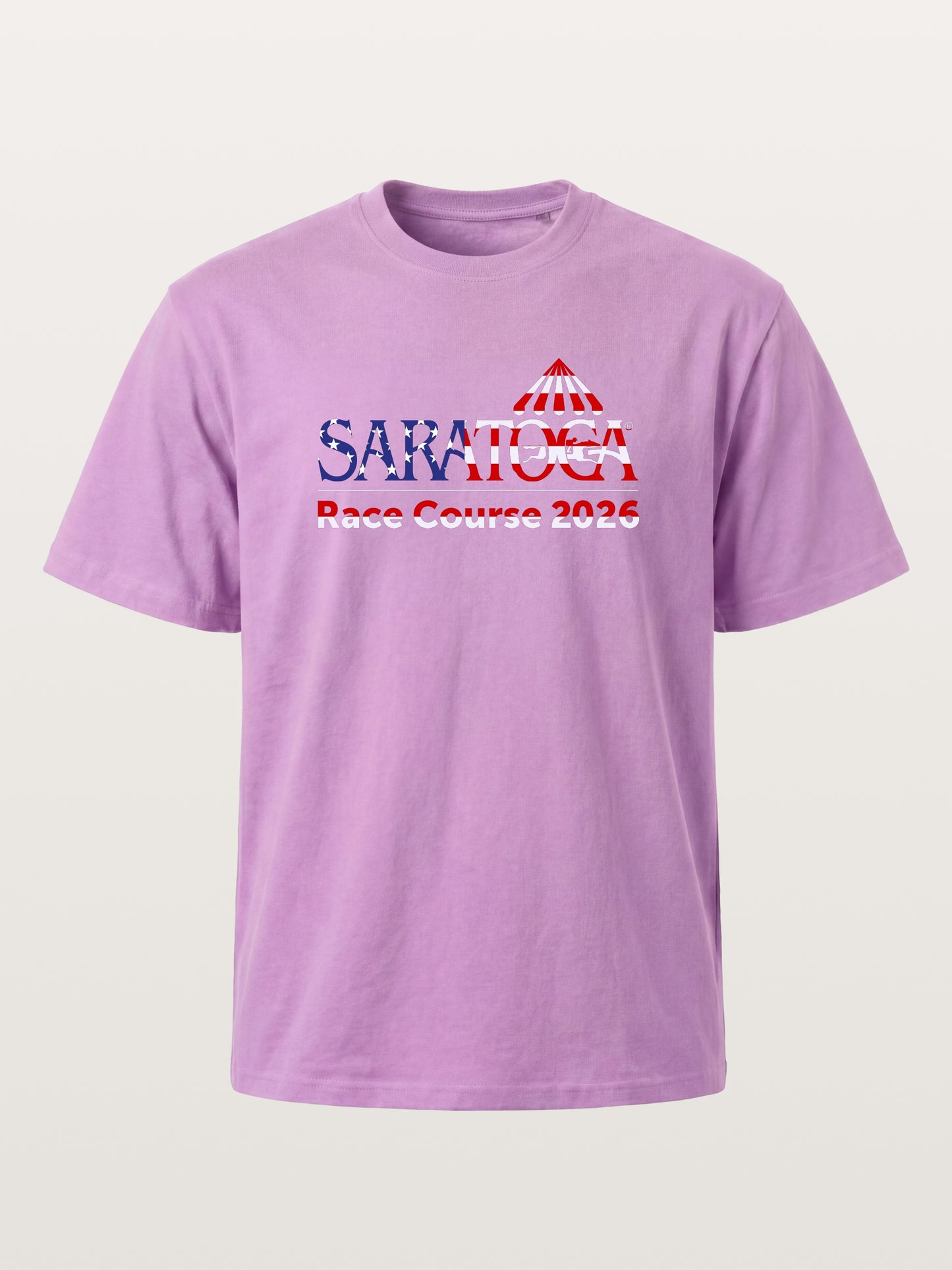 Saratoga Race Course Star Spangled Text Gildan T-shirt