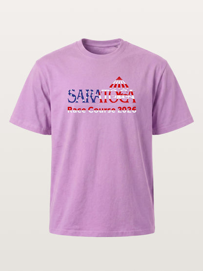 Saratoga Race Course Star Spangled Text Gildan T-shirt