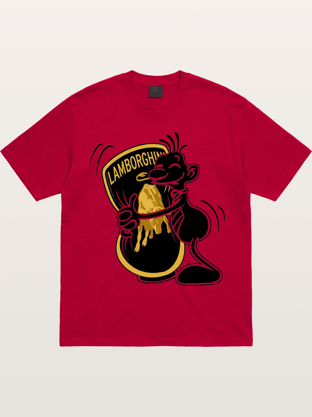 Cartoon Hugs Lamborghini Logo Gildan T-shirt