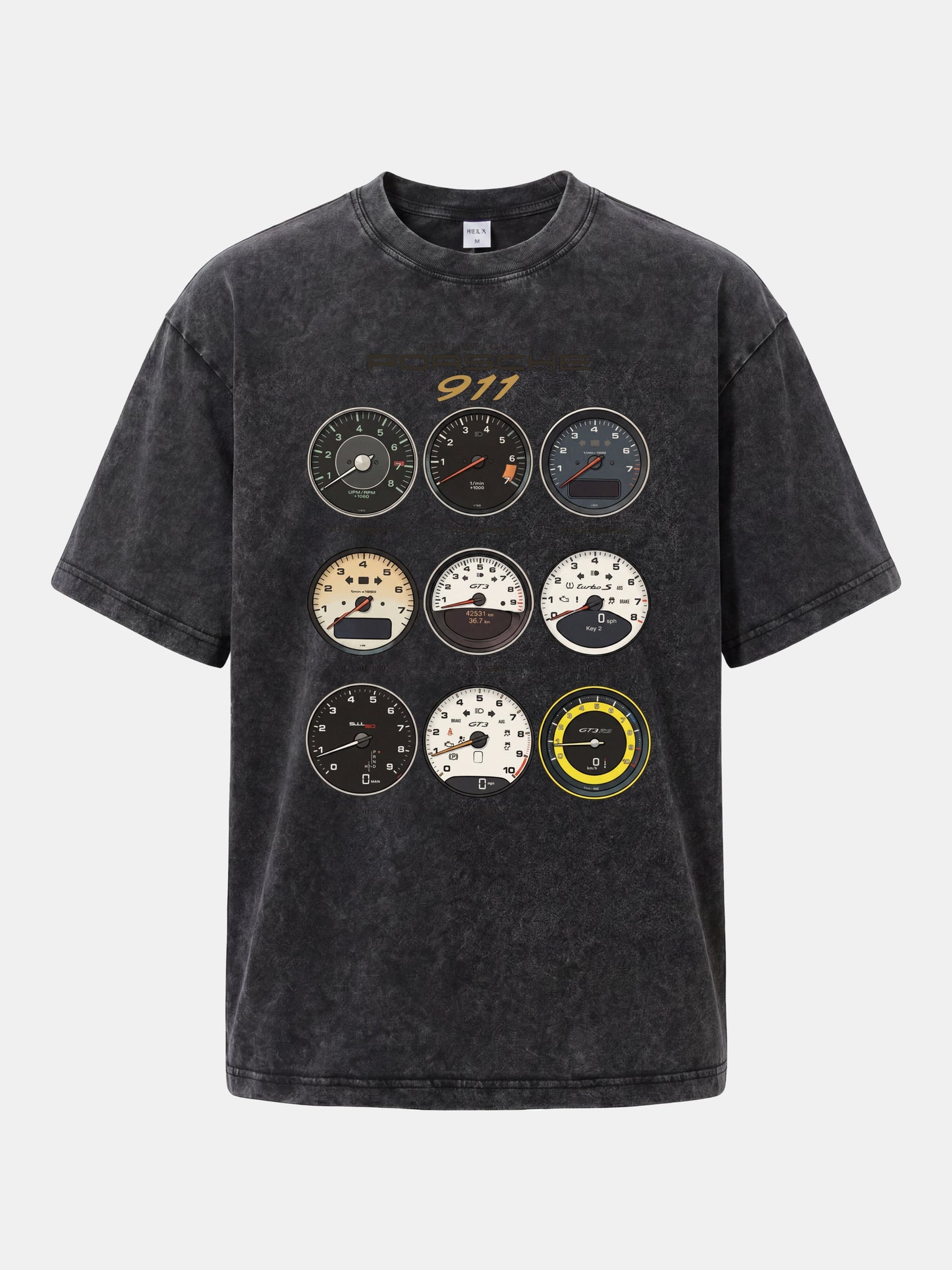 Porsche 911 Cluster Vintage Gauge Set Washed T-shirt