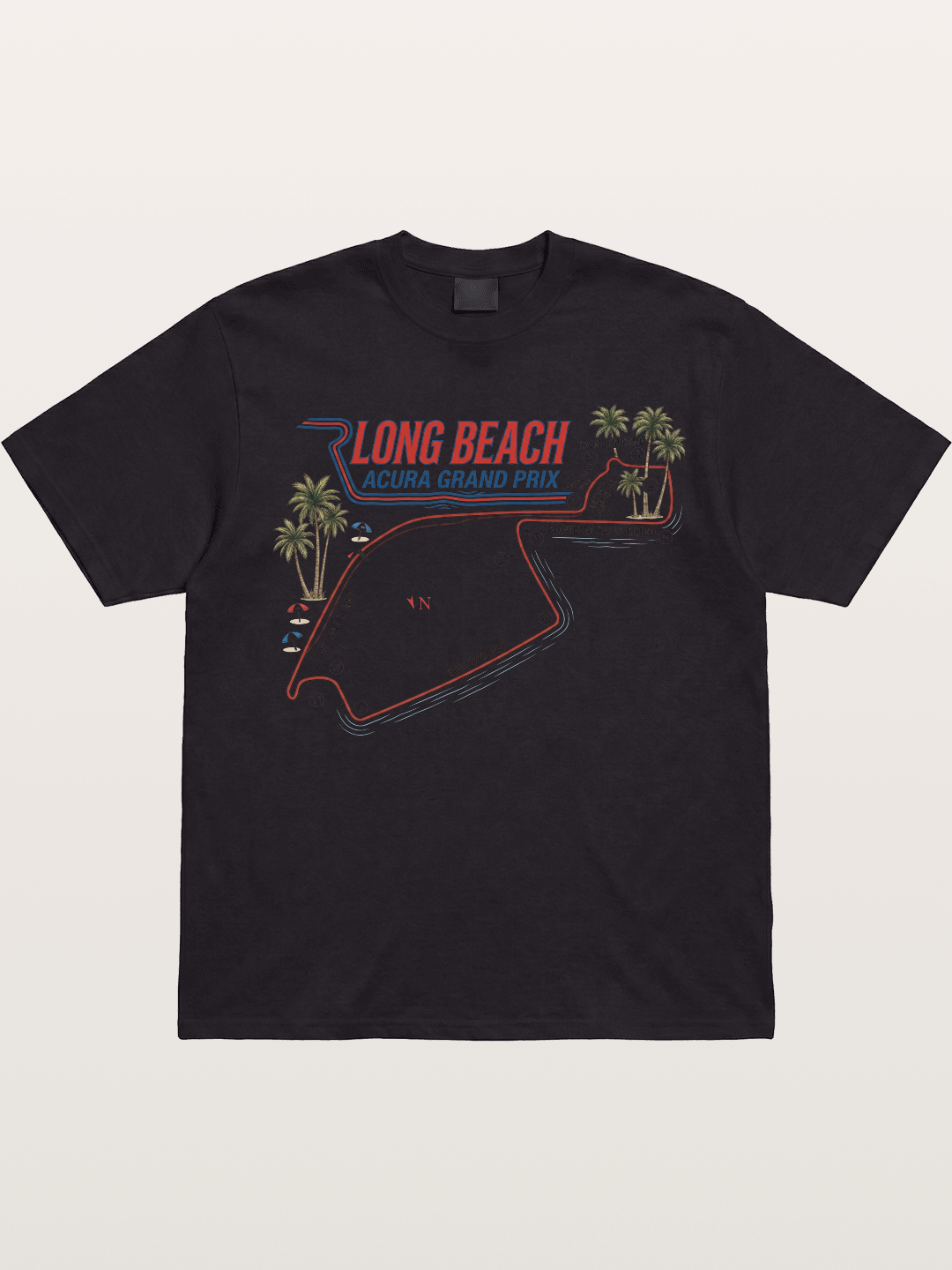 Long Beach Race Track Art Gildan T-shirt