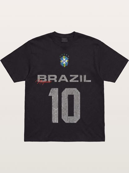 Brazil Neymar 10 Vintage Cotton T-shirt