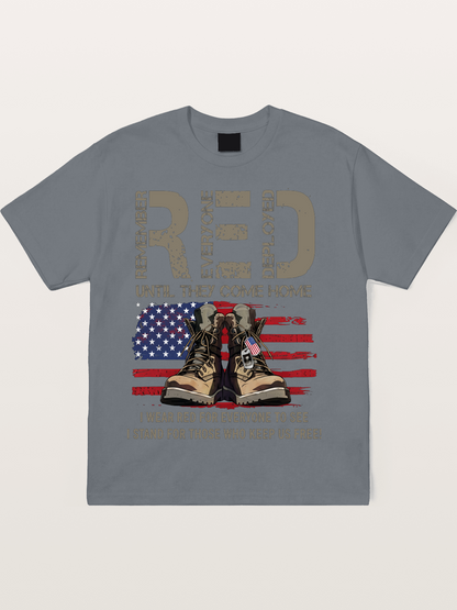 I Wear Red for Those Who Keep Us Free Cotton T-shirt