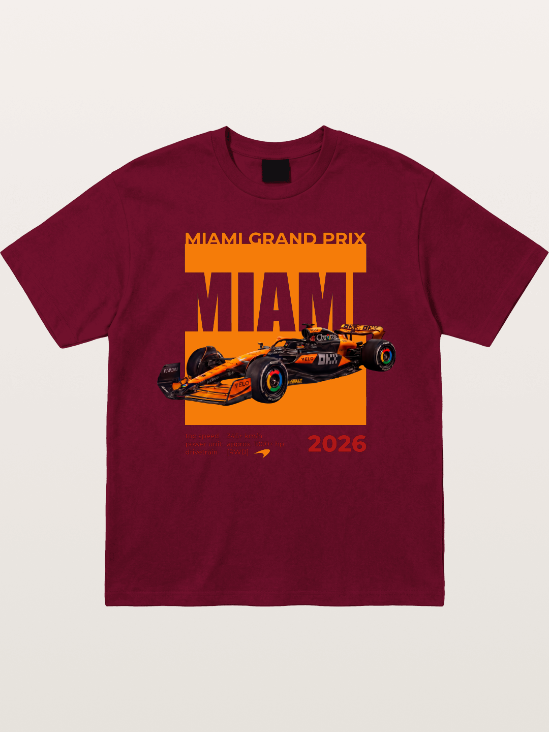 Miami GP Orange F1 Car Gildan T-shirt