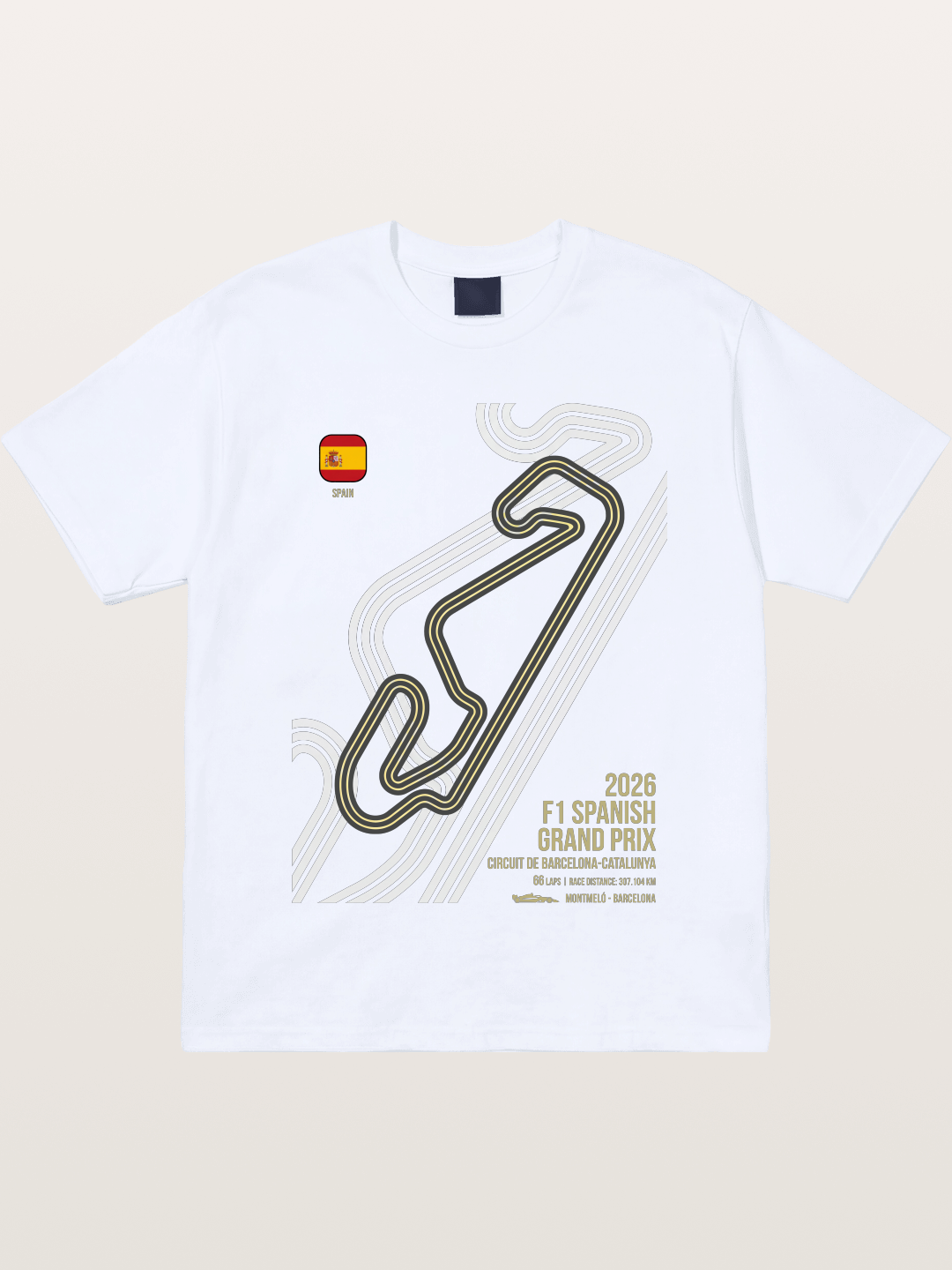 Spanish F1 Catalunya Circuit Layout Gildan T-shirt
