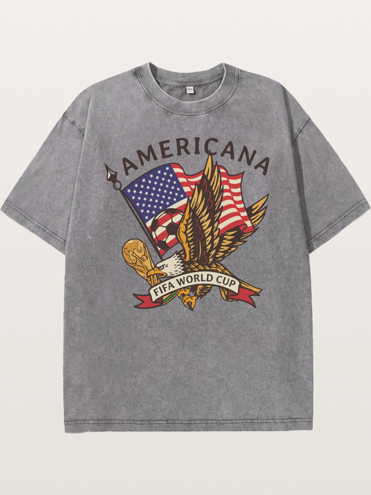 USA Eagle World Cup Graphic Washed T-shirt