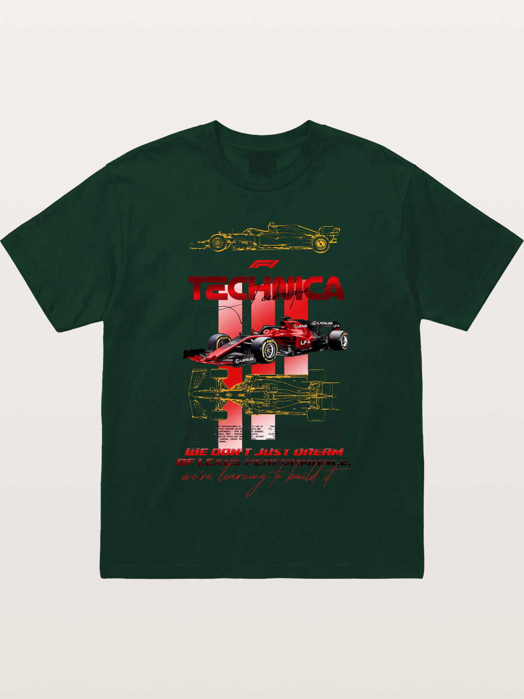 Red F1 Lexus Tech Racing Card Gildan T-shirt