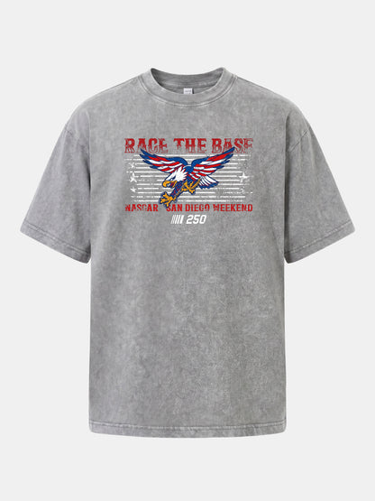 San Diego NASCAR Eagle Patriotic Theme Washed T-shirt