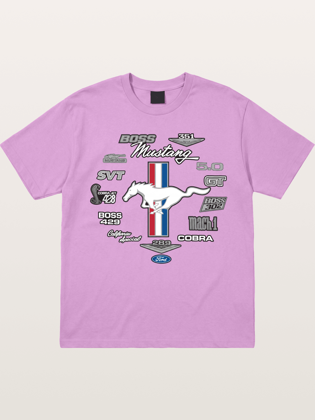 Ford Mustang Generations Badge Collection Gildan T-shirt