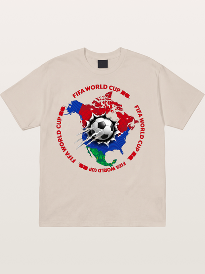 Soccer Ball Americas Burst Design Cotton T-shirt