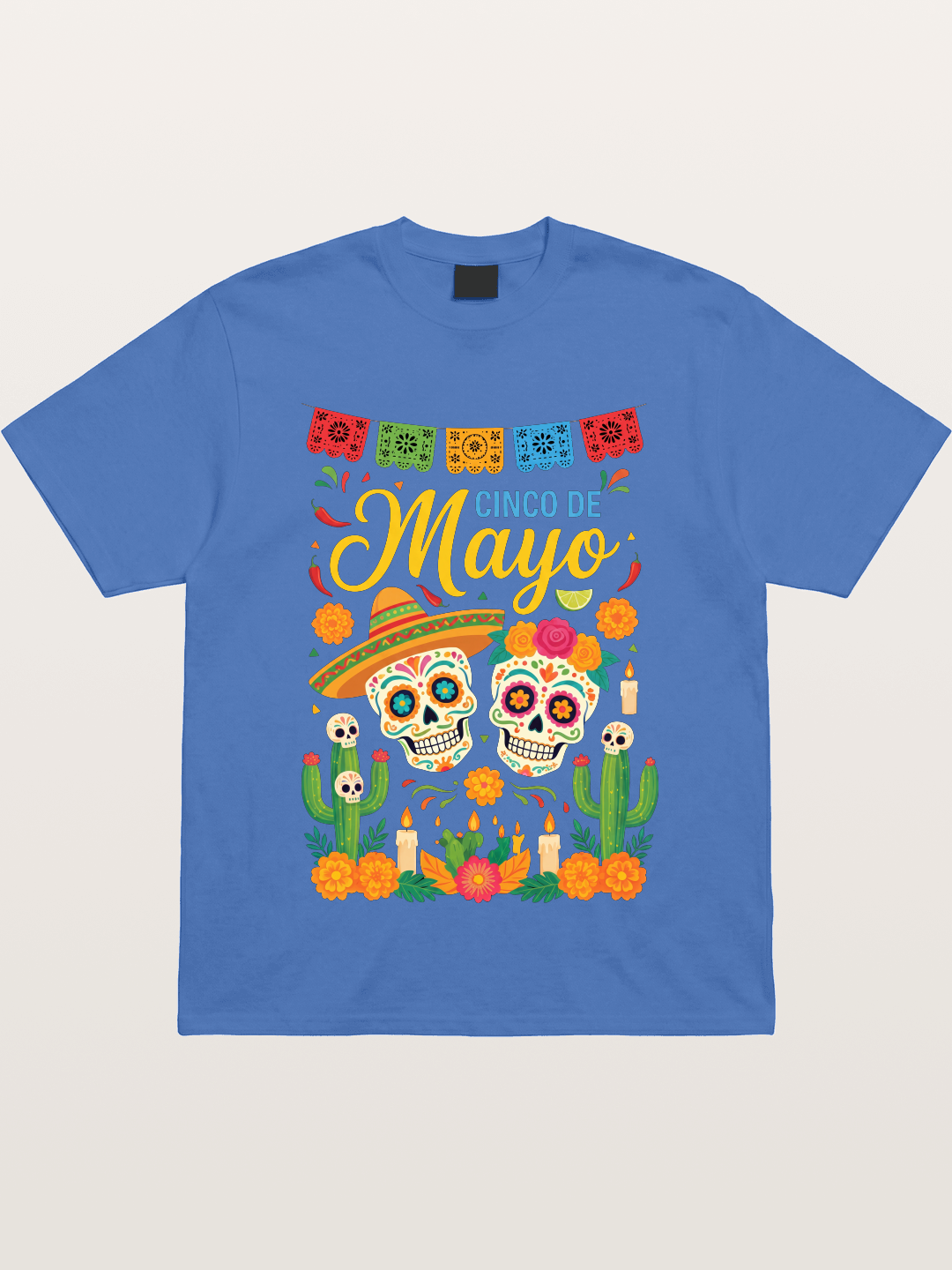 Cinco de Mayo Sugar Skull Fiesta Gildan T-shirt