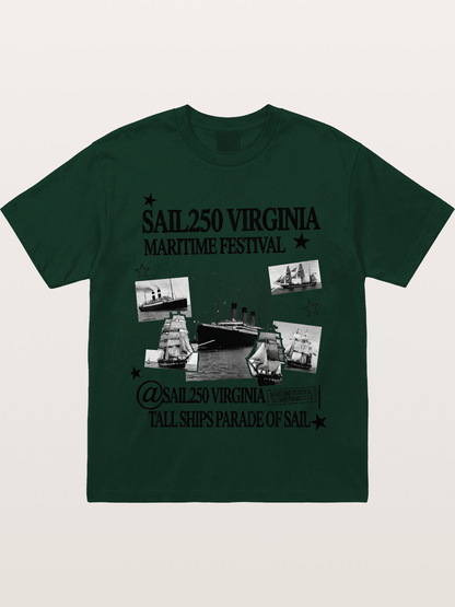 Collage Black White Sailboat Card Gildan T-shirt