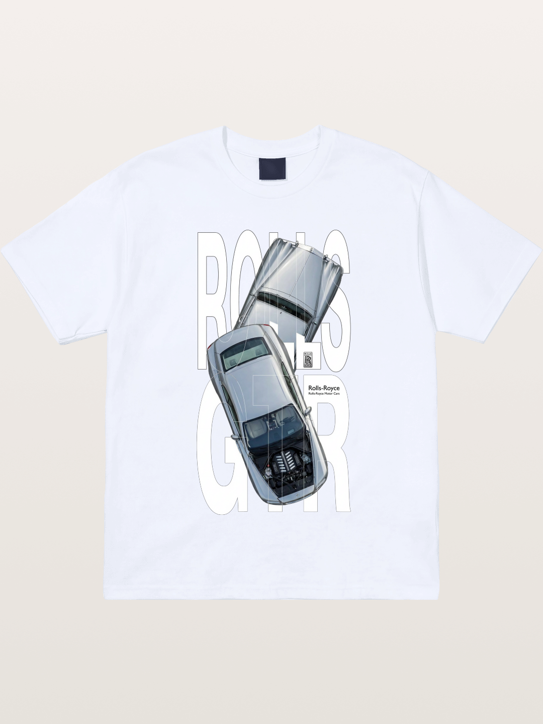Silver Rolls Royce Overlay Print Gildan T-shirt