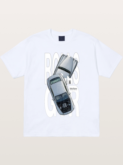 Silver Rolls Royce Overlay Print Gildan T-shirt