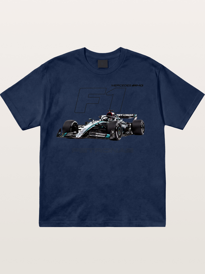 Mercedes F1 Formula Car Print Cotton T-shirt