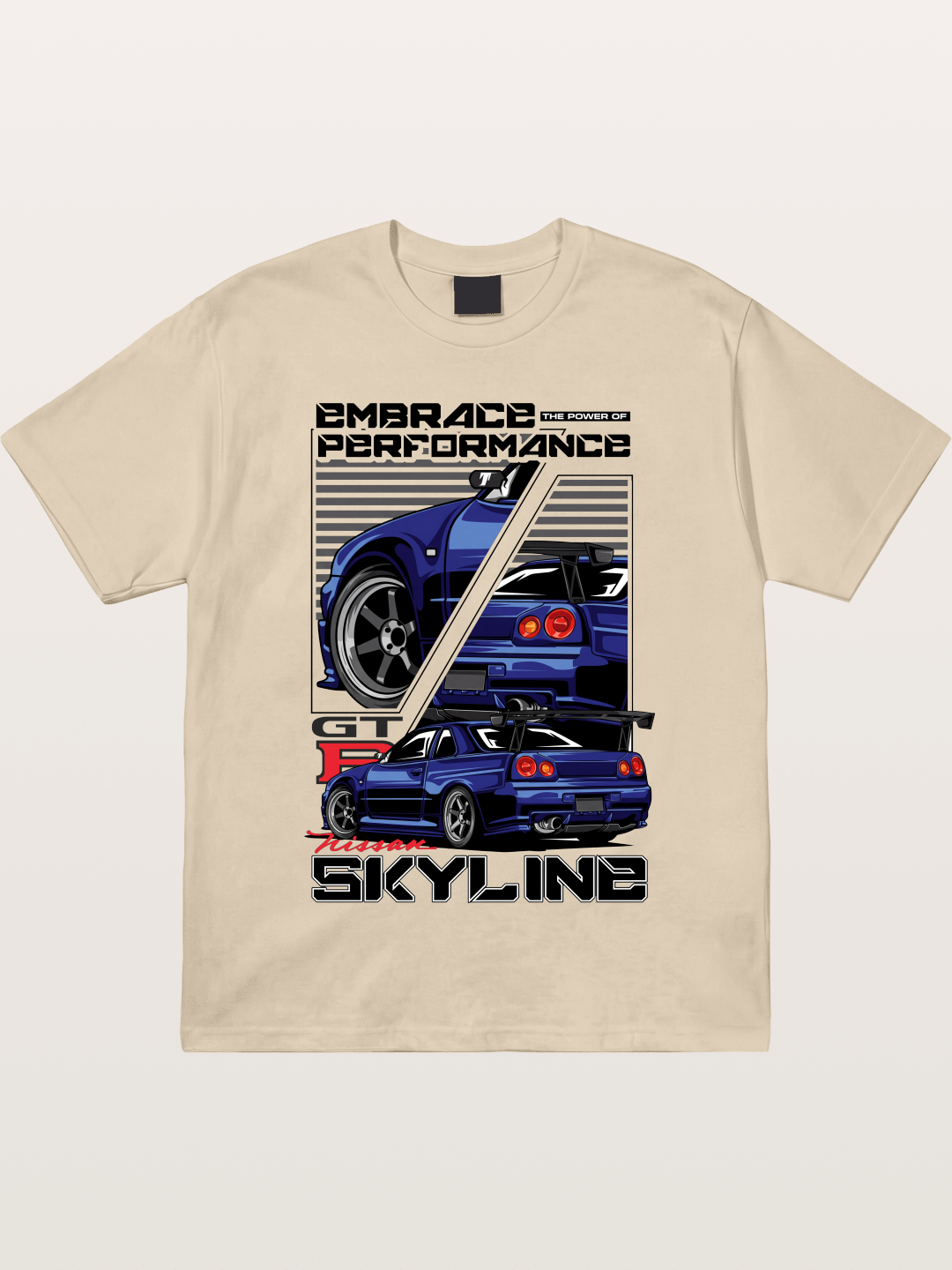 Nissan Skyline GT-R R34 Split View Gildan T-shirt