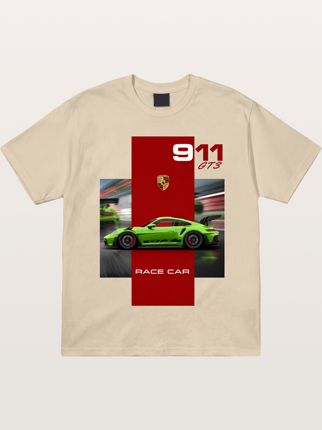 Porsche 911 GT3 Green Race Car Gildan T-shirt