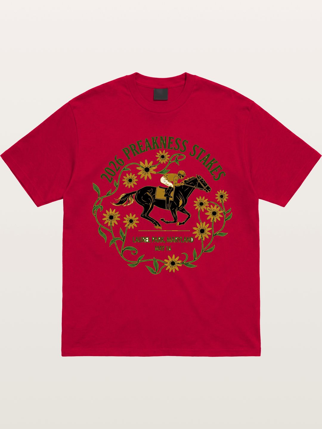 Preakness Stakes Laurel Wreath Badge Gildan T-shirt