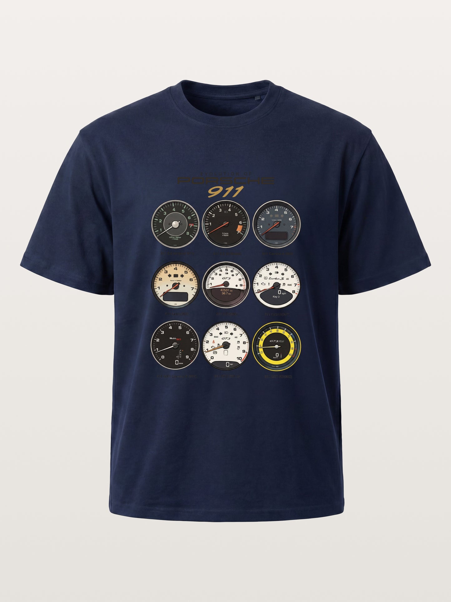 Porsche 911 Cluster Vintage Gauge Set Cotton T-shirt
