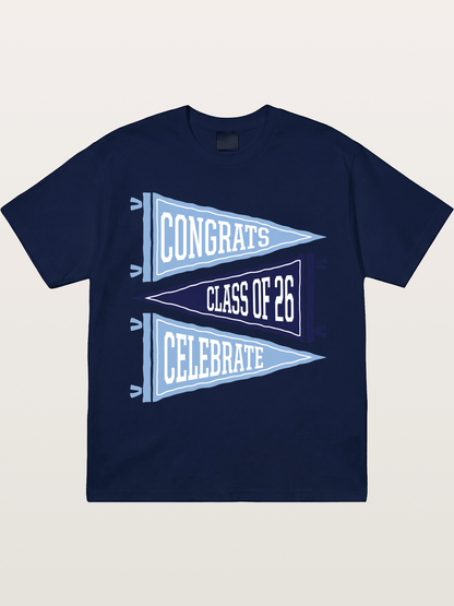 lass Of 26 Graduation Pennant Set Gildan T-shirt
