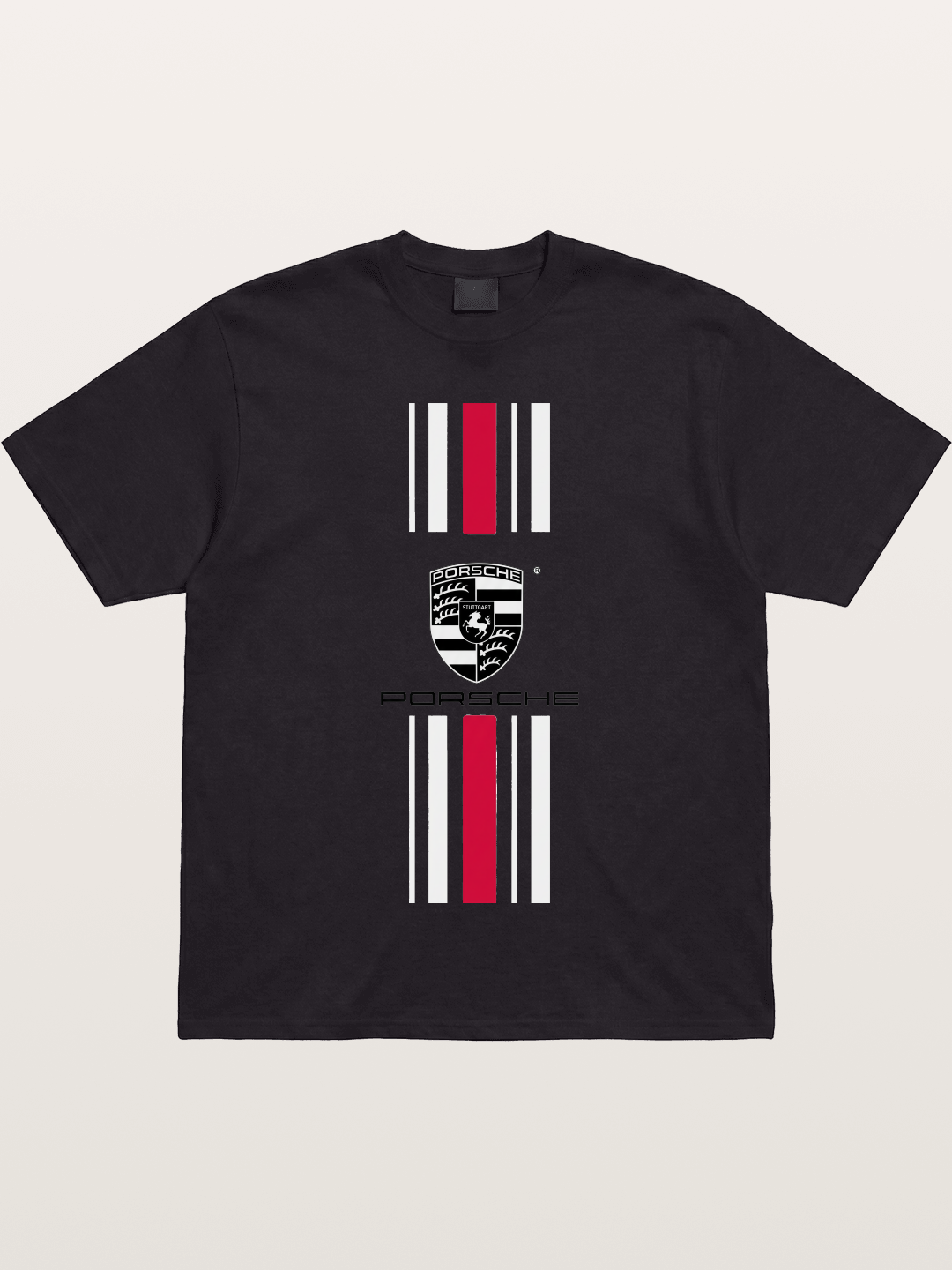 Porsche Crest Striped Design Gildan T-shirt