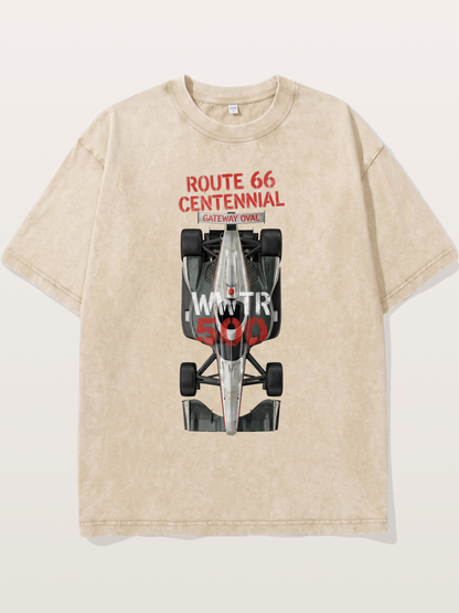 Back View Route66 IndyCar Washed T-shirt