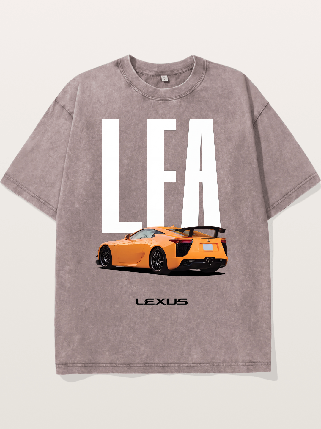 Orange Lexus LFA Rear Print Washed T-shirt