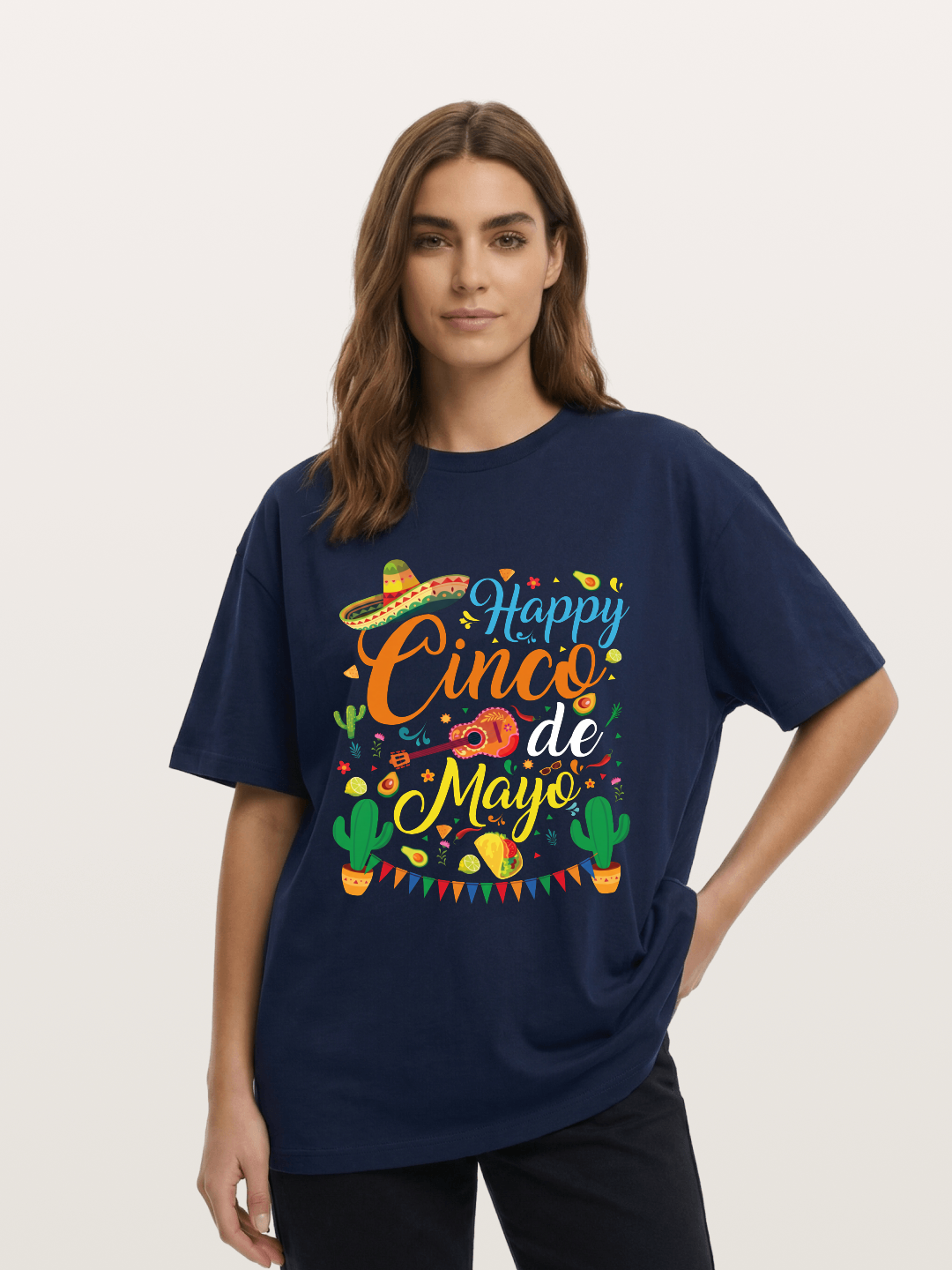 Cinco de Mayo Colorful Festival Design Cotton T-shirt