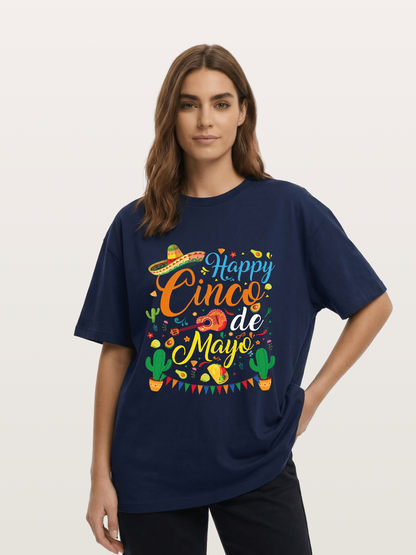Cinco de Mayo Colorful Festival Design Cotton T-shirt