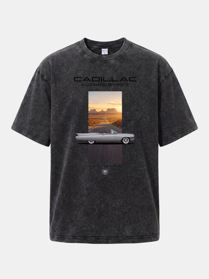 Cadillac Eldorado Desert Sunset Card Washed T-shirt