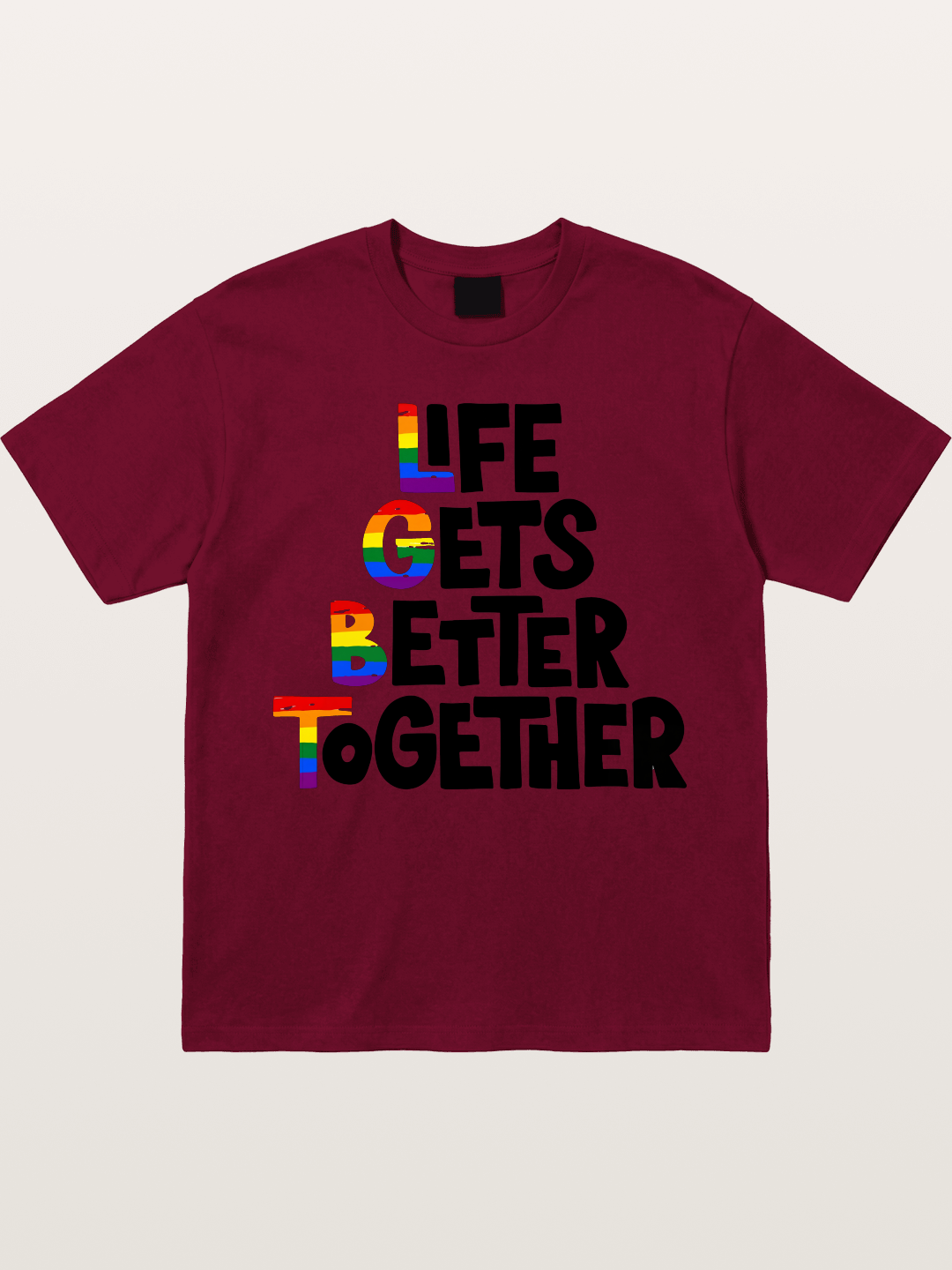 Together Pride Rainbow Quote Art Gildan T-shirt