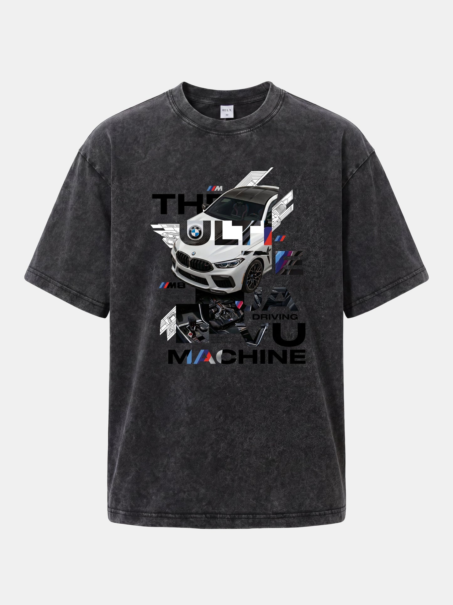 BMW M8 Tech Collage Poster Washed T-shirt