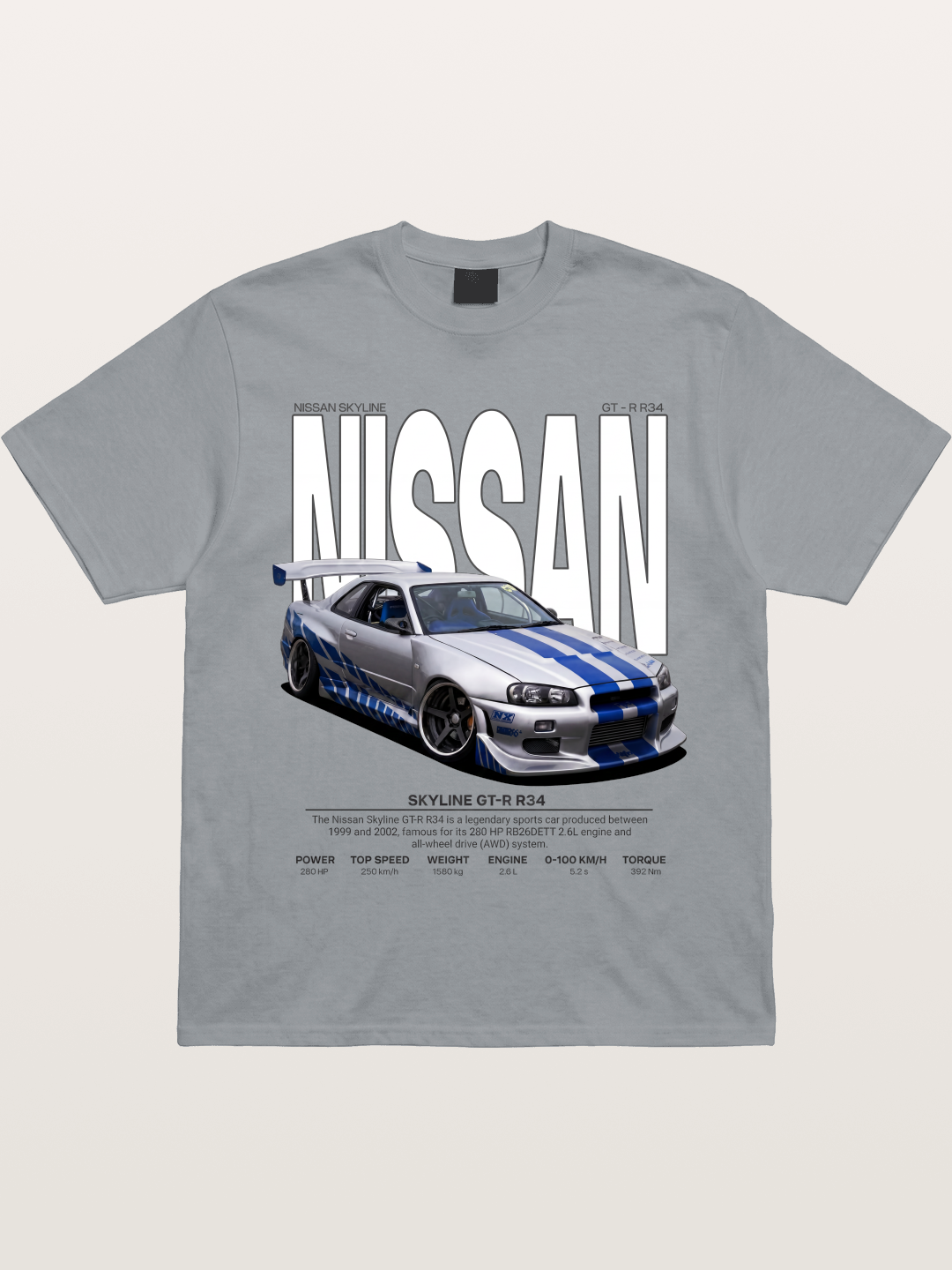 Nissan Skyline GT-R R34 Poster Gildan T-shirt