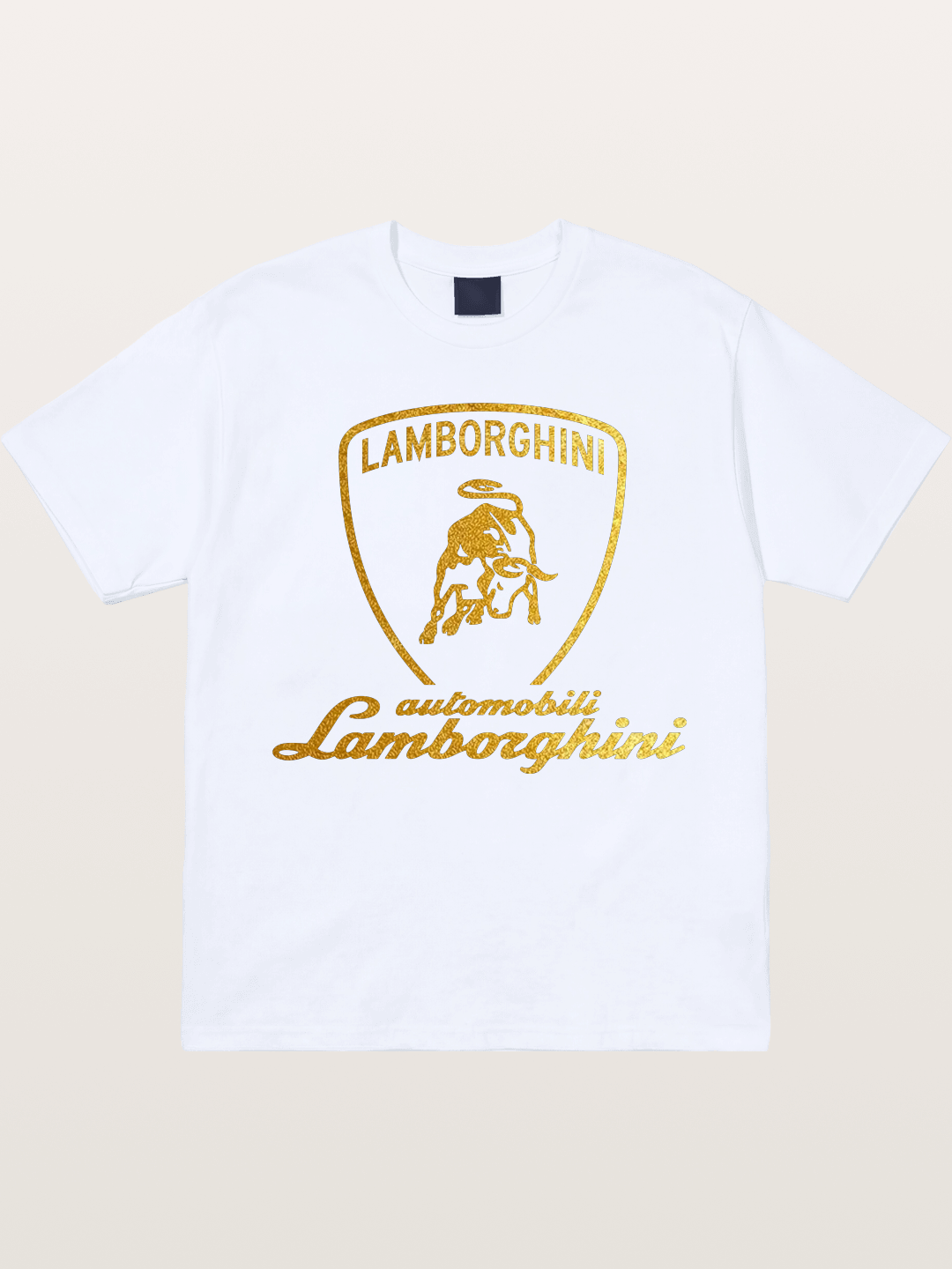 Lamborghini Gold Logo and Bull Shield Gildan T-shirt