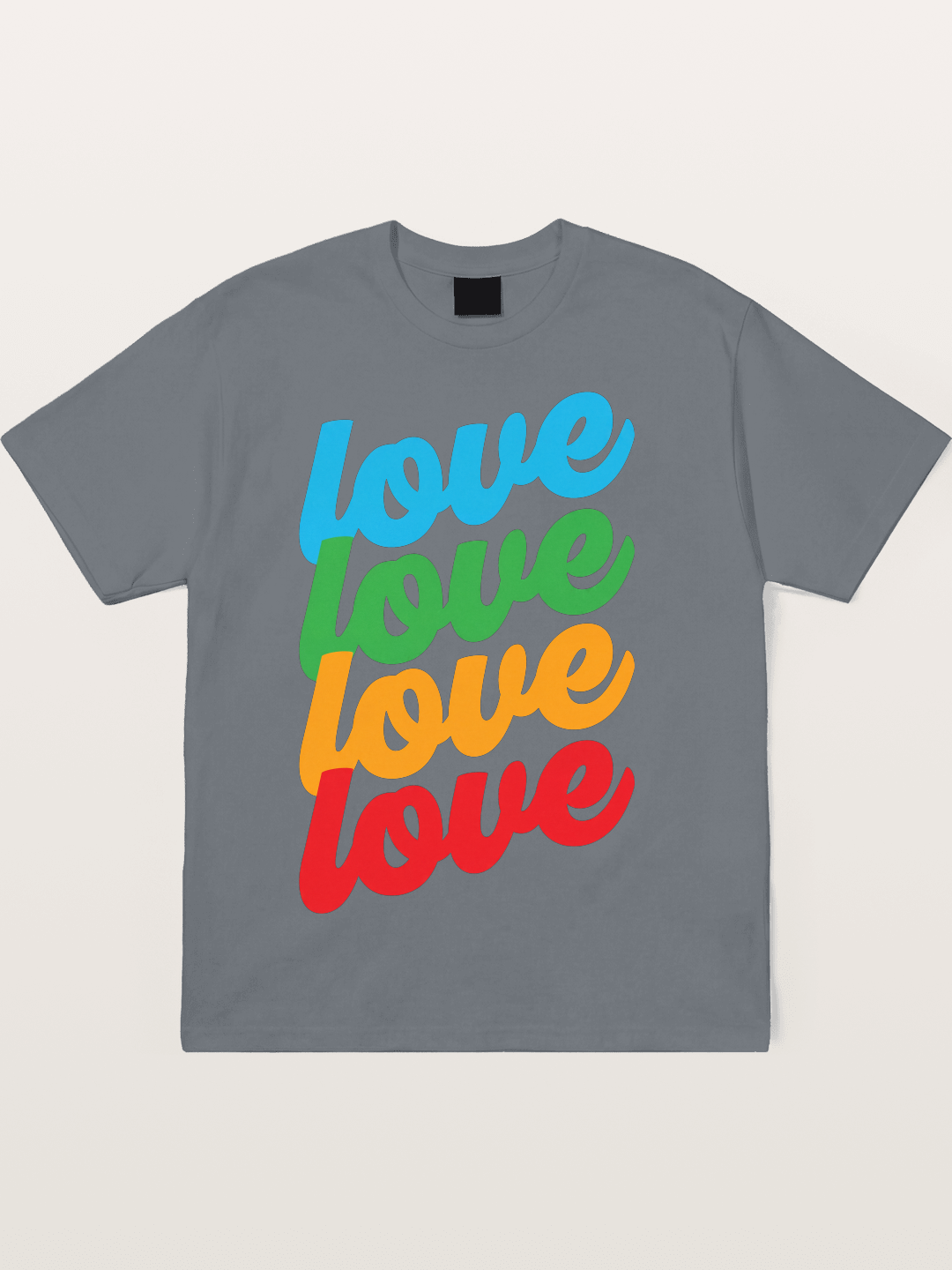 Love Is Love Stacked Rainbow Cotton T-shirt